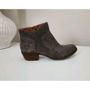 Lucky Brand Brolley Ankle Booties Grey Suede Leather‎ Womens Size US 6.5
